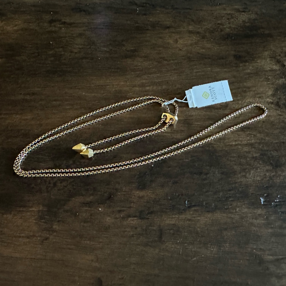 Kendra Scott Color Bar Adjustable Chain for Charms or Pendants Vintage Gold NWT
